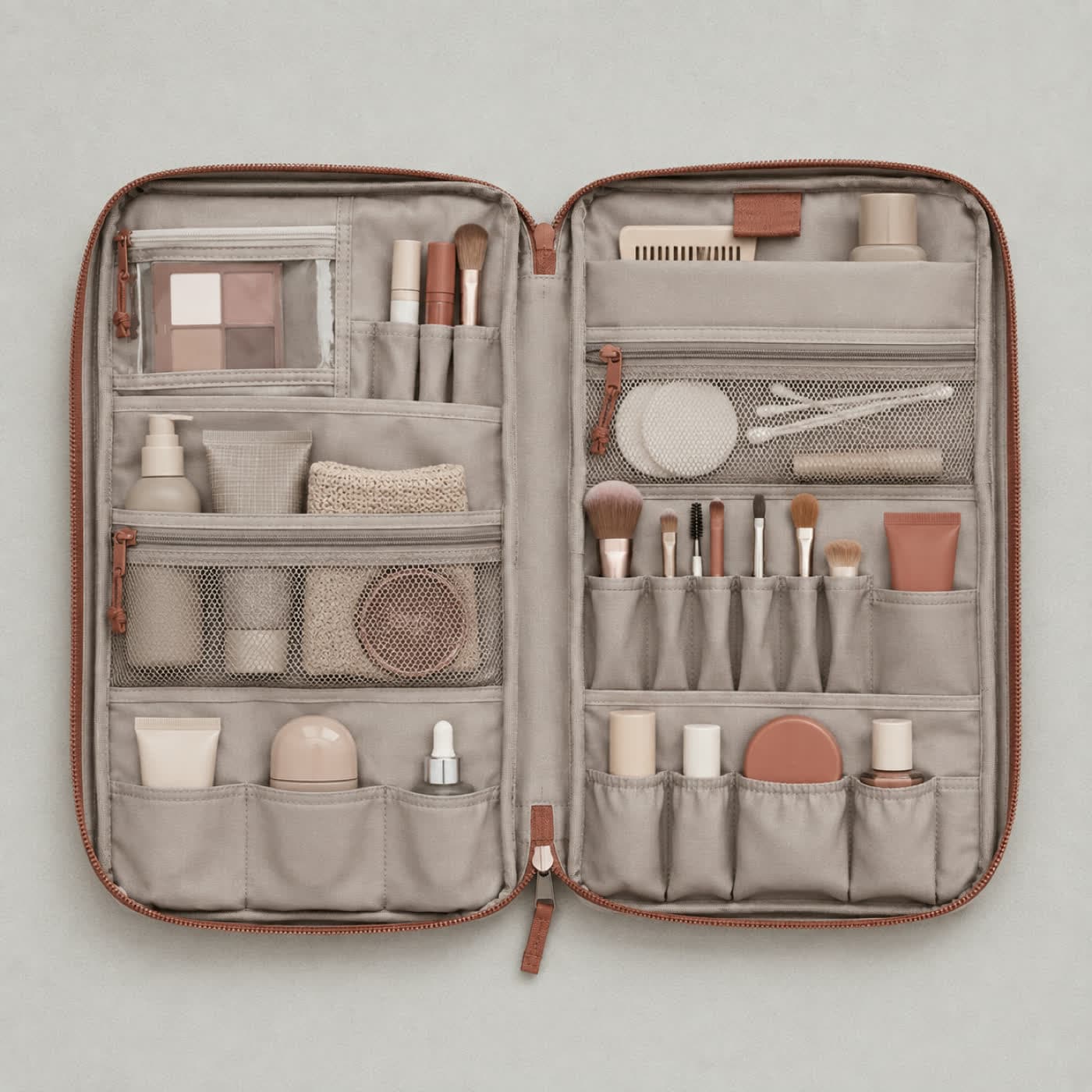 Flatlay Wide cosmetic organiser